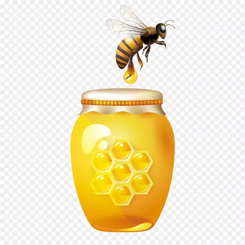 蜜蜂蜂蜜罐夹艺术-蜂巢