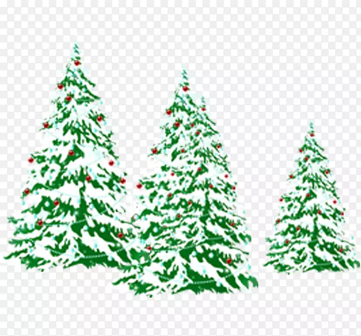 圣诞树剪贴画-松树上的雪