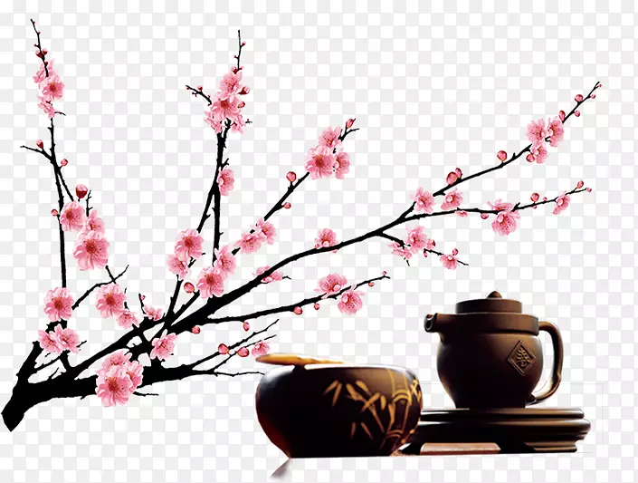 花茶托盘-花卉古典元素