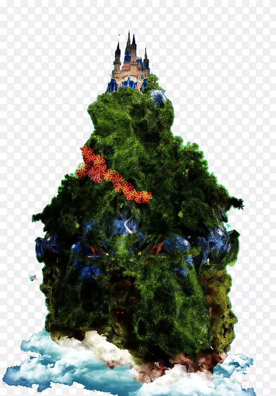 云杉装饰圣诞树-圣诞树城堡