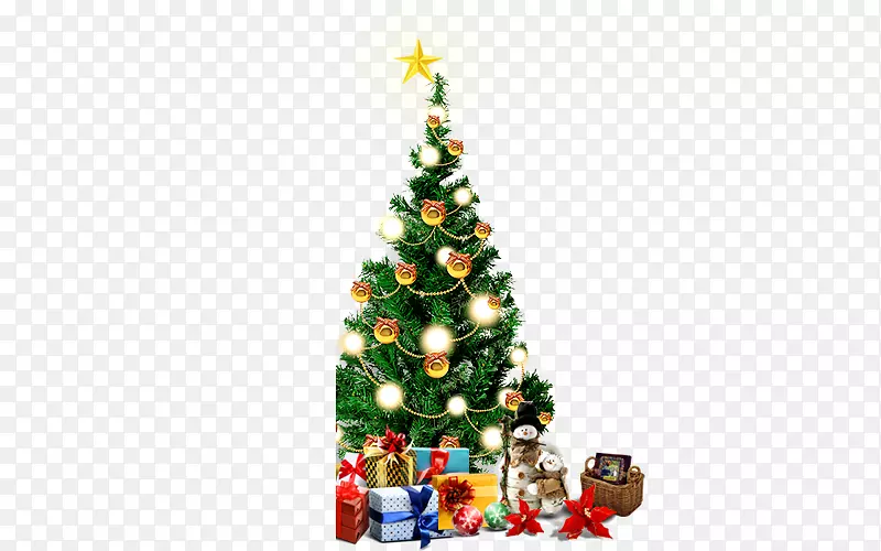 圣诞老公公圣诞树新年祝福-圣诞礼物