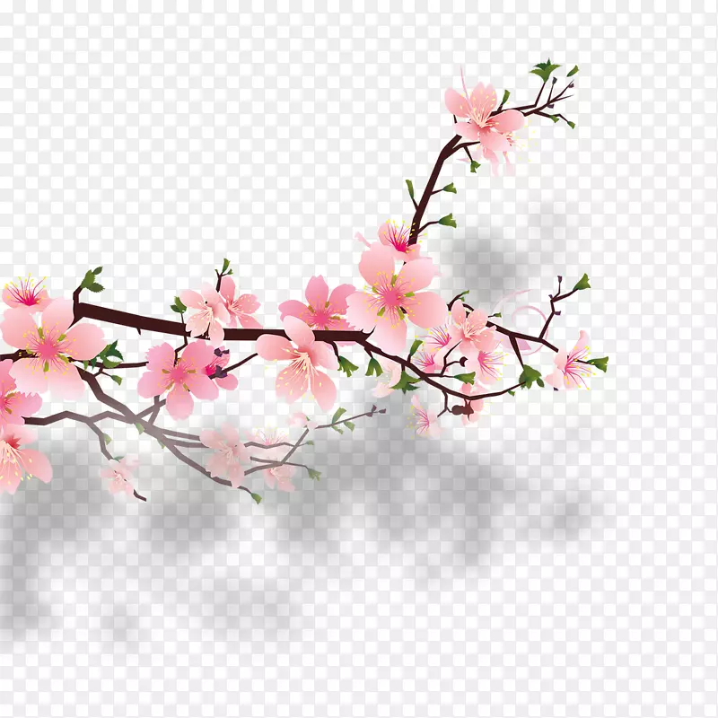 樱花桃花剪贴画-美丽的桃花