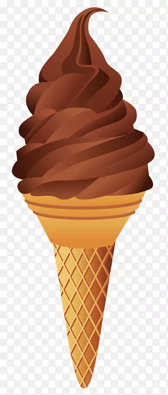 巧克力冰淇淋筒圣代-冰淇淋PNG图像
