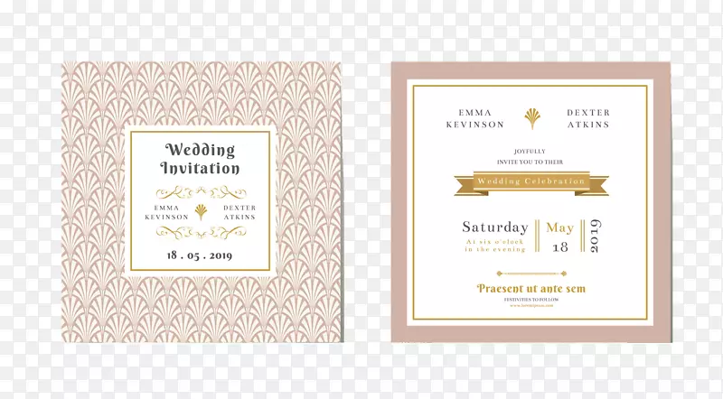 品牌字体-精美卡通婚礼邀请函设计载体材料
