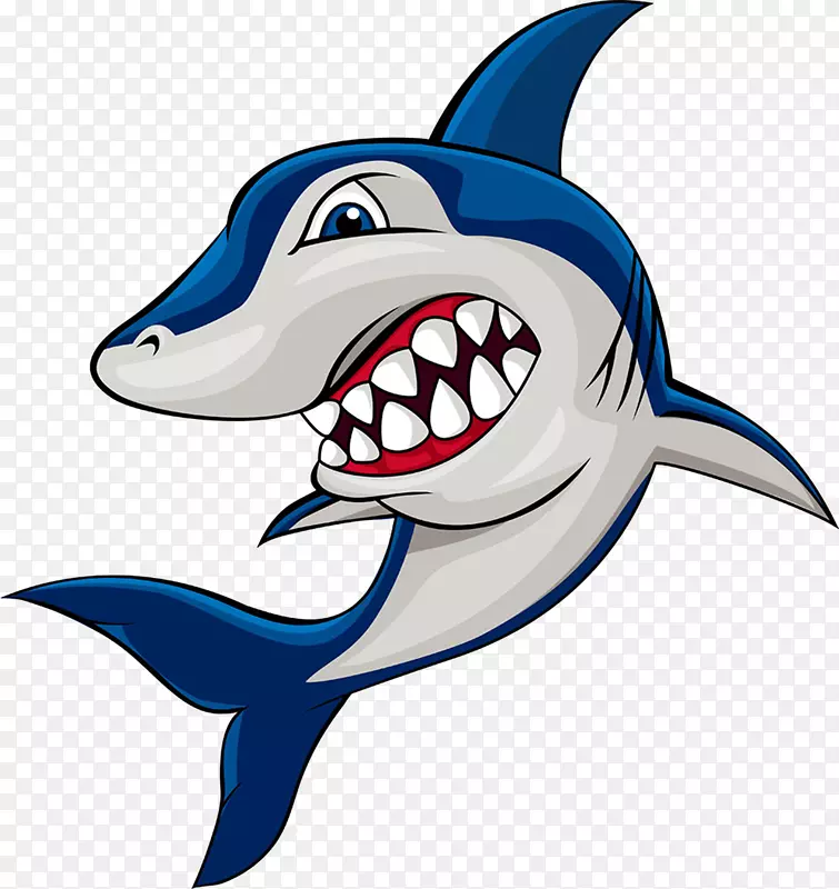 鲨鱼动画剪辑艺术-卡通鲨鱼