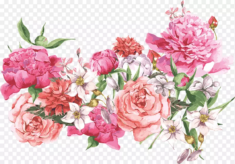 贺卡生日鲜花祝福玫瑰手绘花朵
