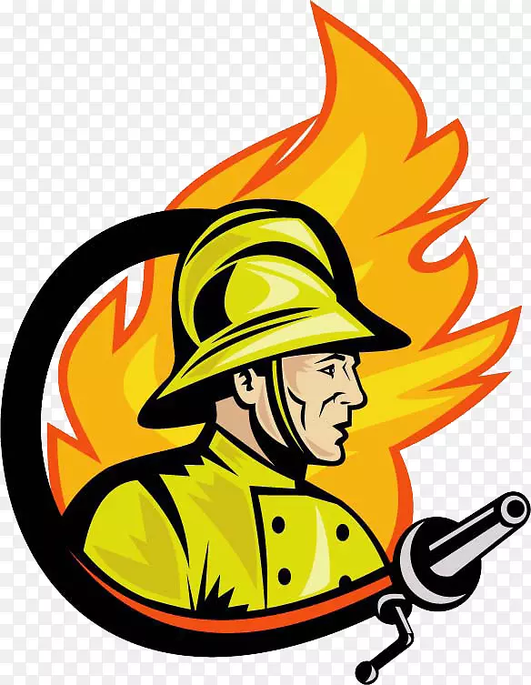 消防处标志-免费剪贴画-手绘消防员标志