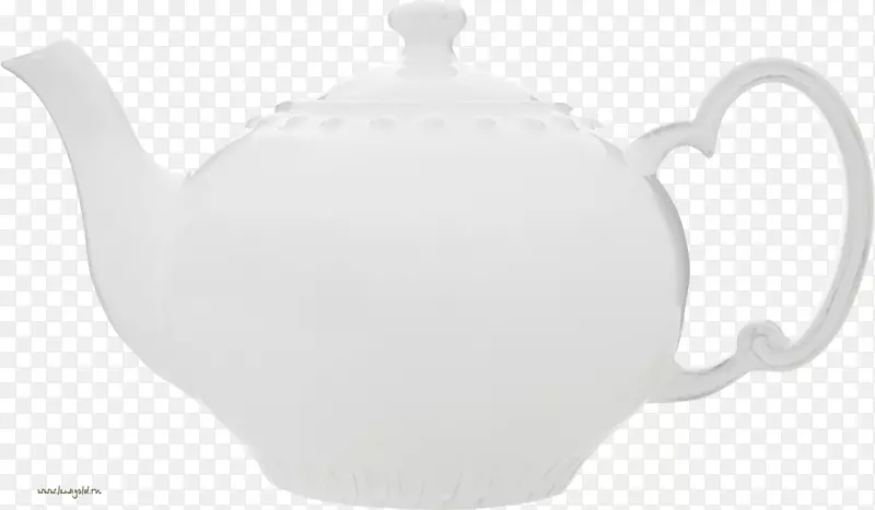 茶壶陶瓷餐具白茶壶PNG图像
