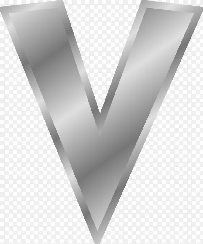 字母v w剪贴画-银PNG