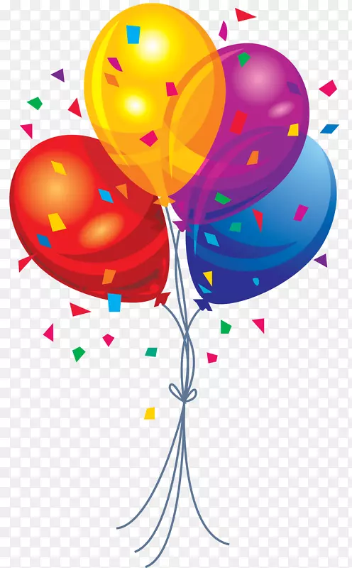 生日气球派对剪贴画-气球PNG形象