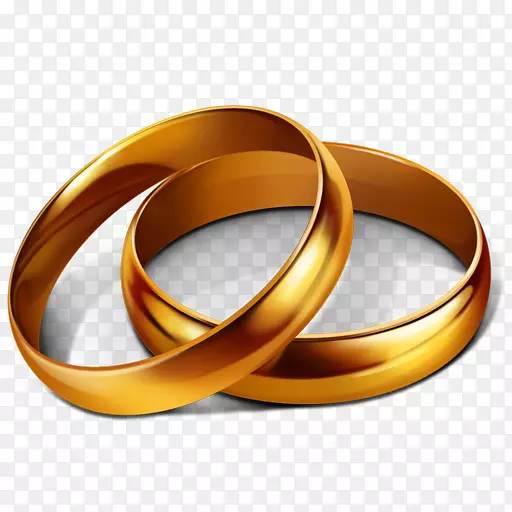 结婚戒指黄金剪贴画-戒指PNG文件