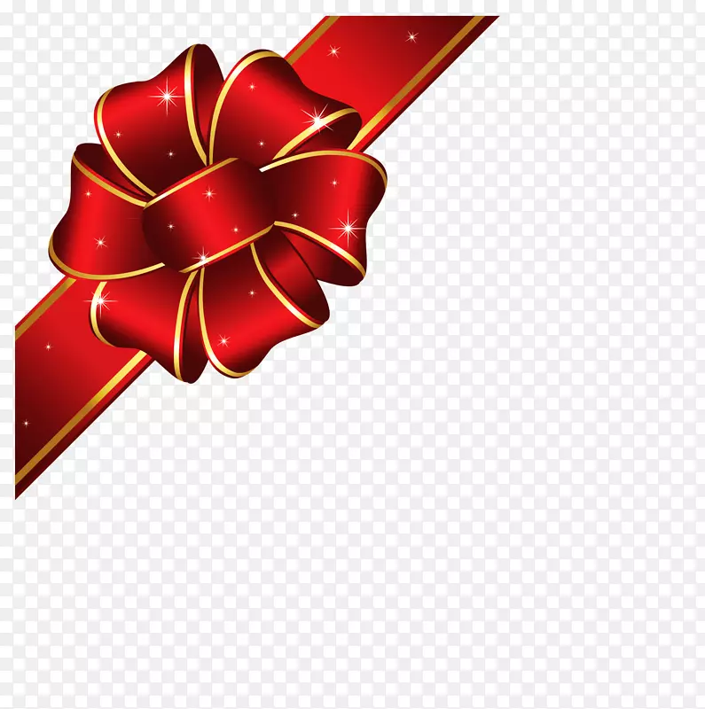彩带礼品包装图标-礼品红丝带PNG图像