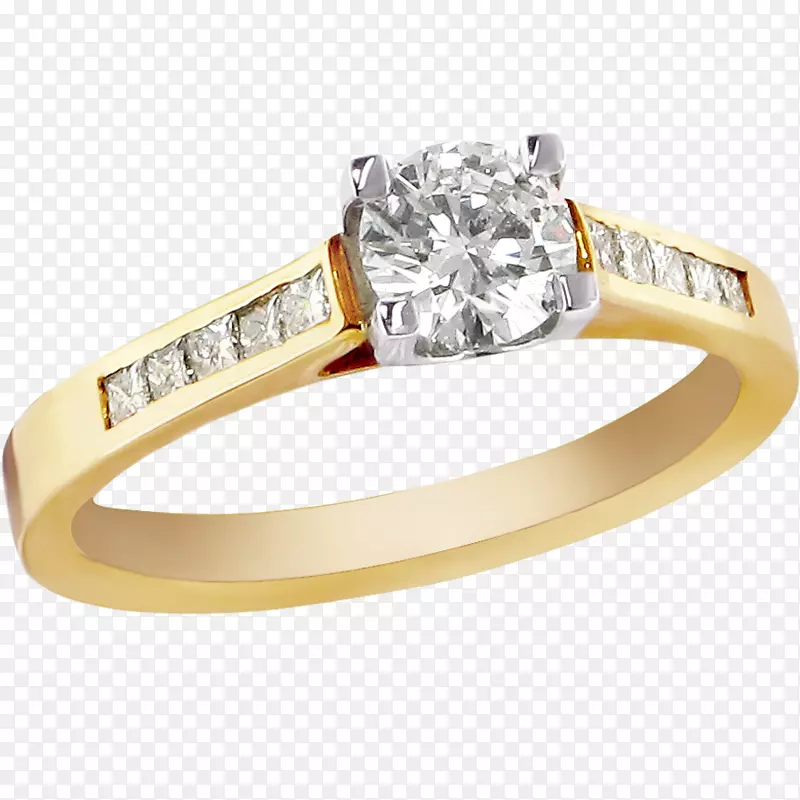戒指大小的珠宝订婚戒指-金环PNG