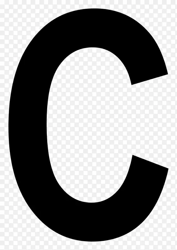 黑白圆角-字母c png
