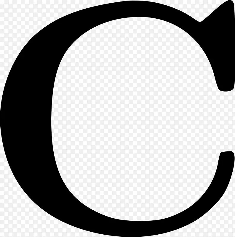 黑白圆圈图案-字母c png