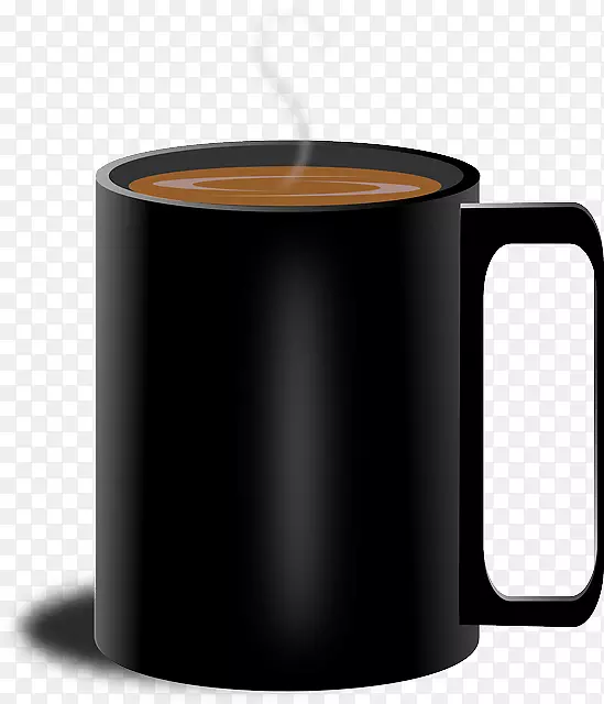 咖啡杯咖啡豆杯-黑色咖啡杯png图像