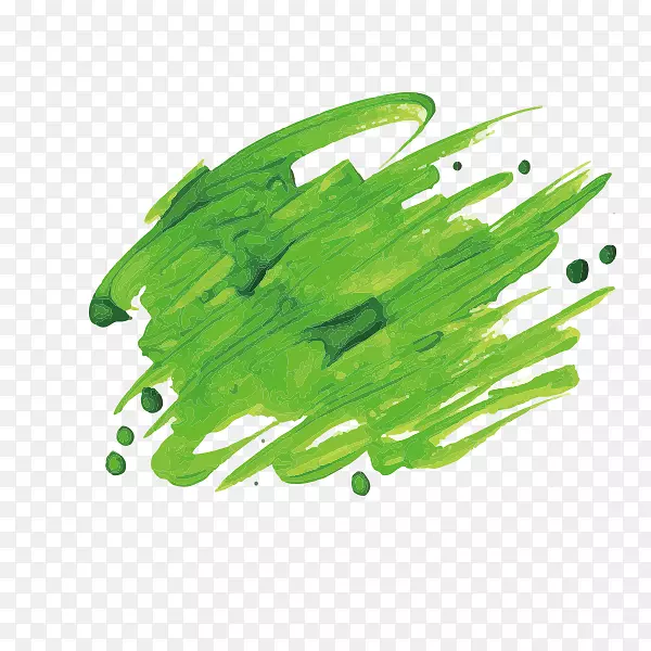 绿色水彩笔画油墨