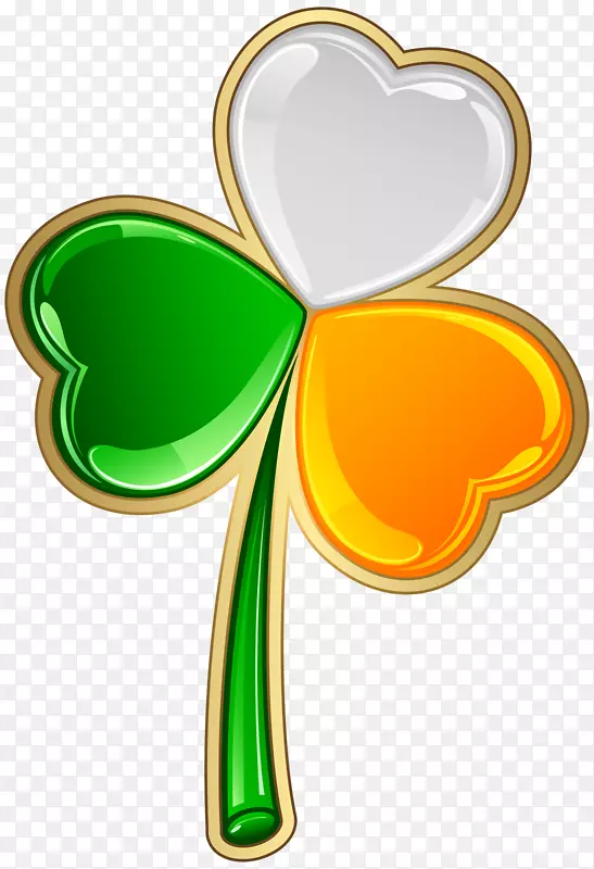 爱尔兰三叶草圣帕特里克日剪贴画圣帕特里克的爱尔兰三叶草透明PNG剪贴画