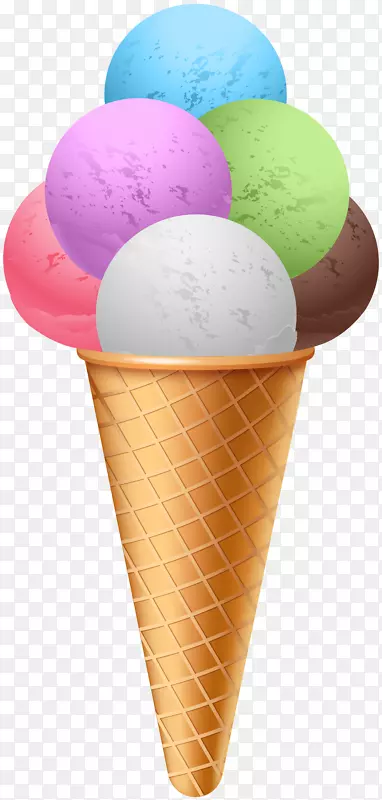 冰淇淋筒圣代巧克力冰淇淋-大冰淇淋锥PNG剪贴画