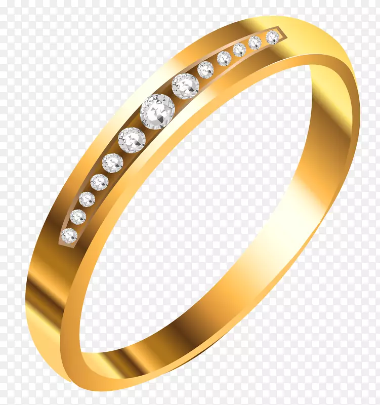 珠宝耳环金-镶有钻石的金戒指