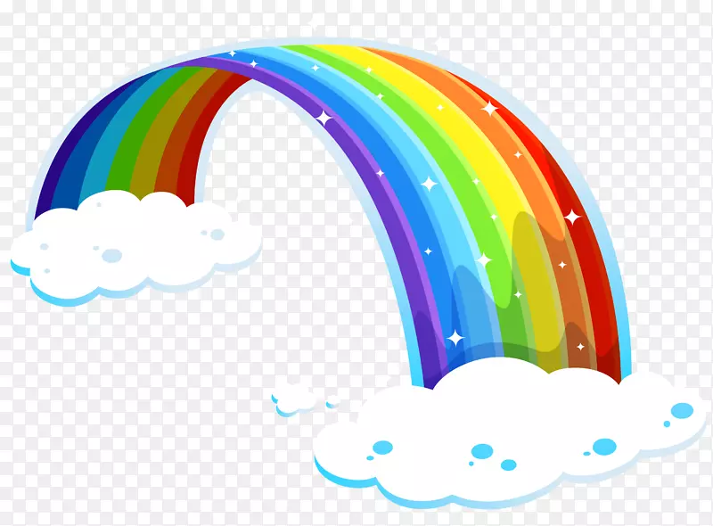 彩虹里斯的花生酱杯浅色插图-彩虹与云彩攀缘