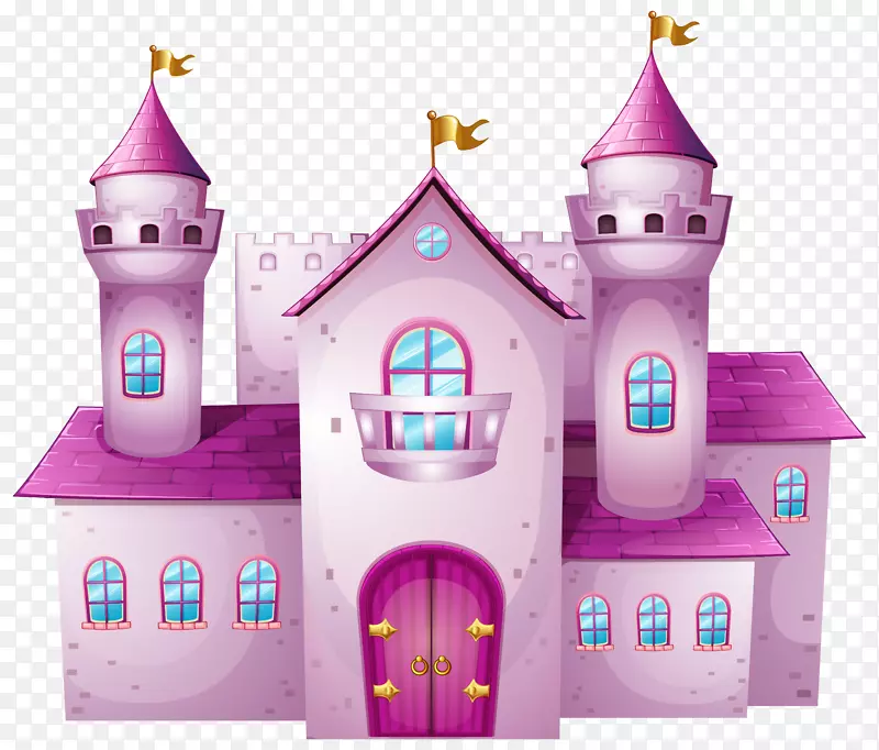 剪贴画-粉红城堡PNG剪贴画图片