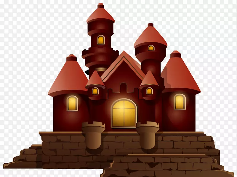 西澳云丹德拉城堡剪贴画-红色小城堡PNG剪贴画