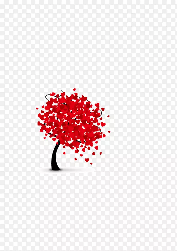 红心形爱情美丽的树载体材料