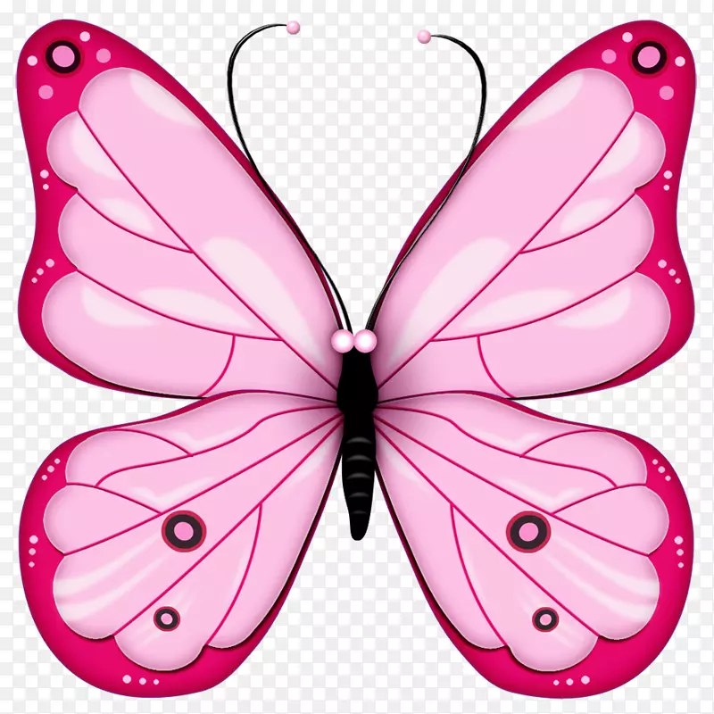 蝴蝶剪贴画-粉红色透明蝴蝶剪贴画