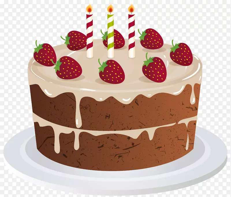 摩丝生日蛋糕条纹-生日蛋糕透明PNG剪贴画图像
