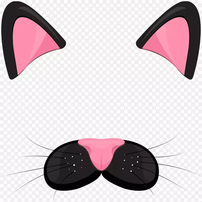 猫神圣季节耳朵-猫黑脸面具PNG剪贴画图像