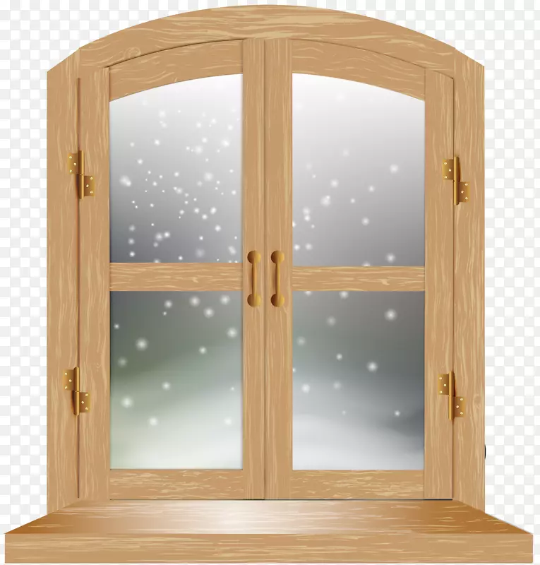 圣诞窗冬季-冬季窗PNG剪贴画图片