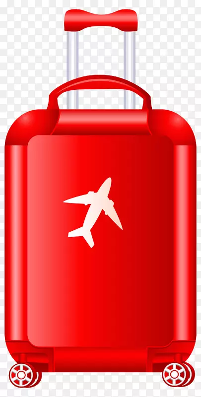 手提箱行李-免费剪贴画-红色手推车行李箱