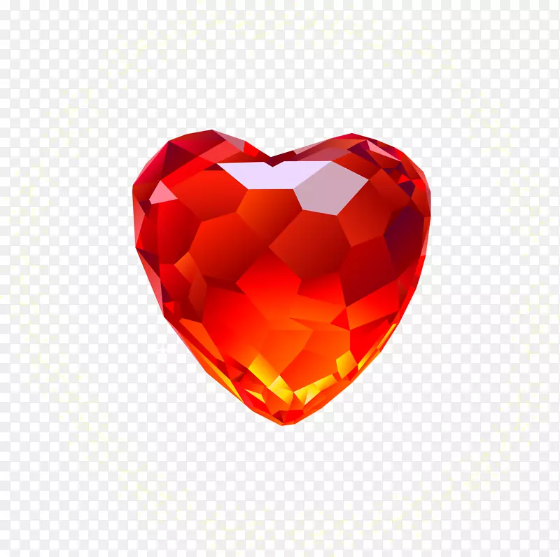 钻石心夹艺术-大红宝石心夹