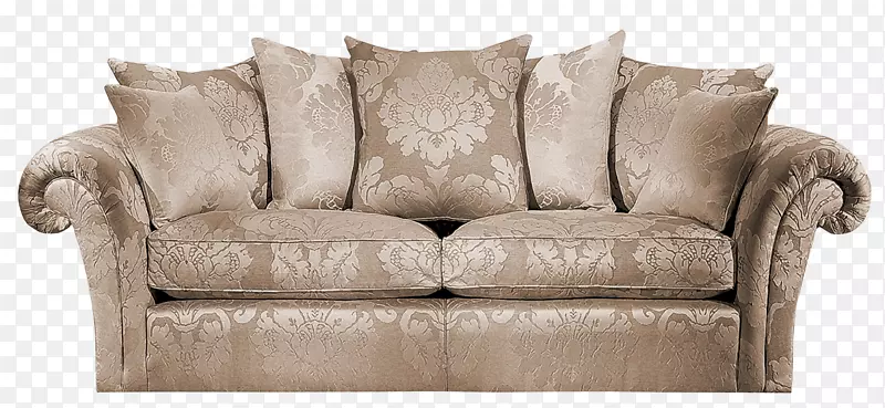 沙发椅-透明米色沙发PNG图片
