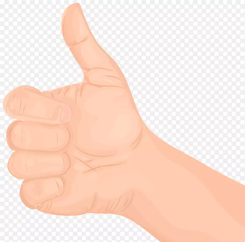 拇指手模型指甲拇指竖起手势透明PNG剪贴画