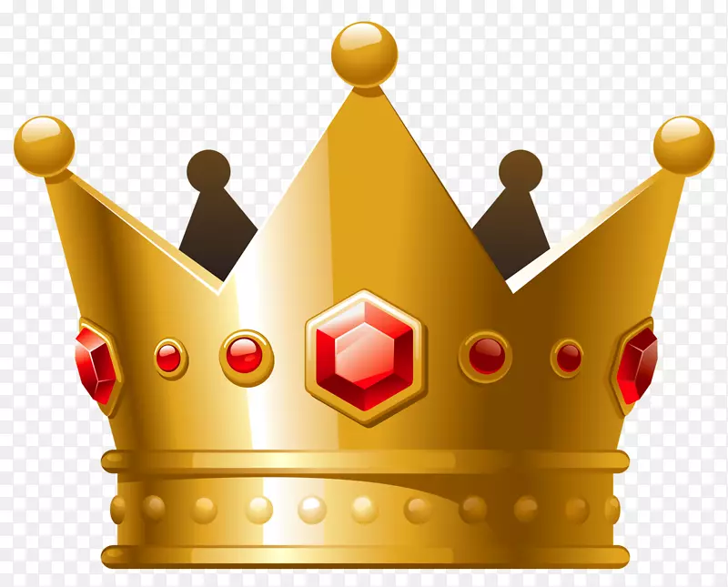 皇冠剪贴画-镶有红色钻石的金冠