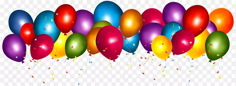 气球纸屑派对生日礼物-透明彩色气球与五彩缤纷的彩球