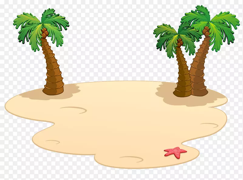 卡通沙滩-海滩棕榈