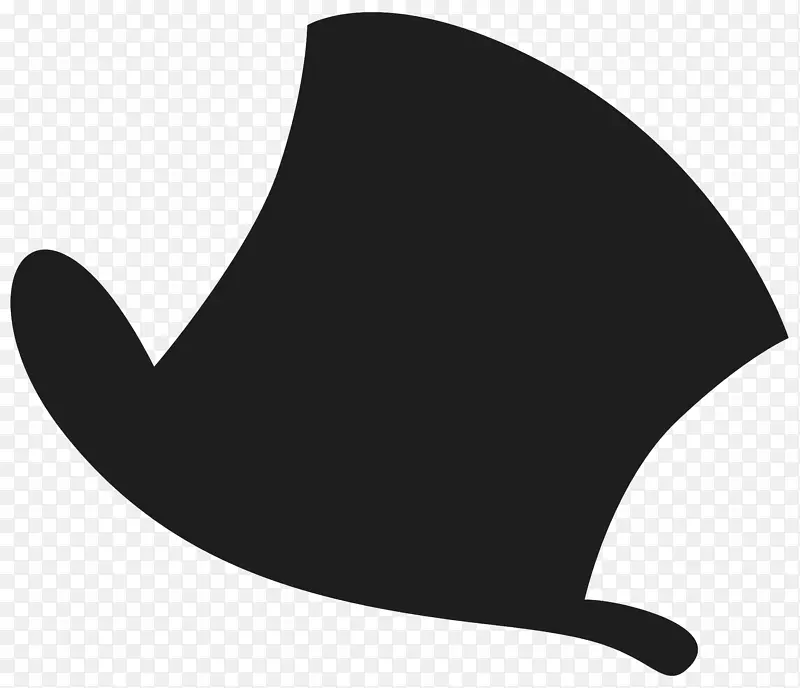 黑白相间的帽子-动感大礼帽PNG剪贴画
