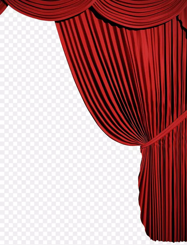 窗帘剪贴画-红色窗帘PNG