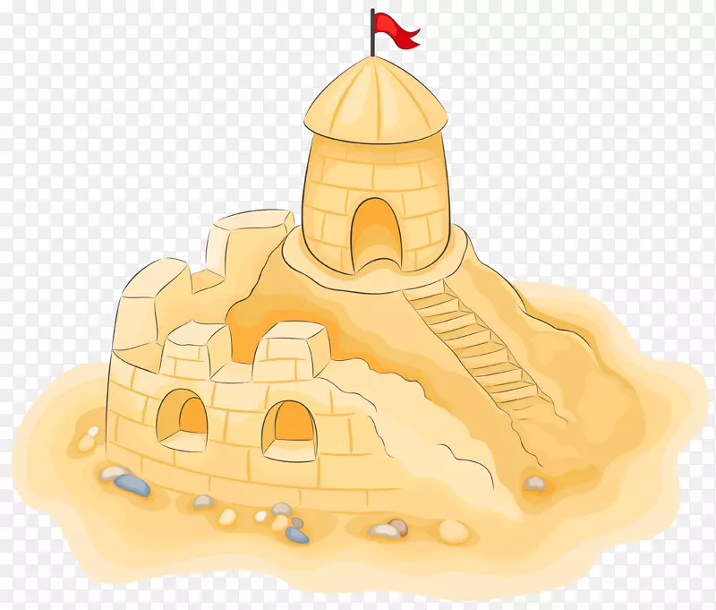 沙滩艺术与游戏剪贴画-透明沙城堡