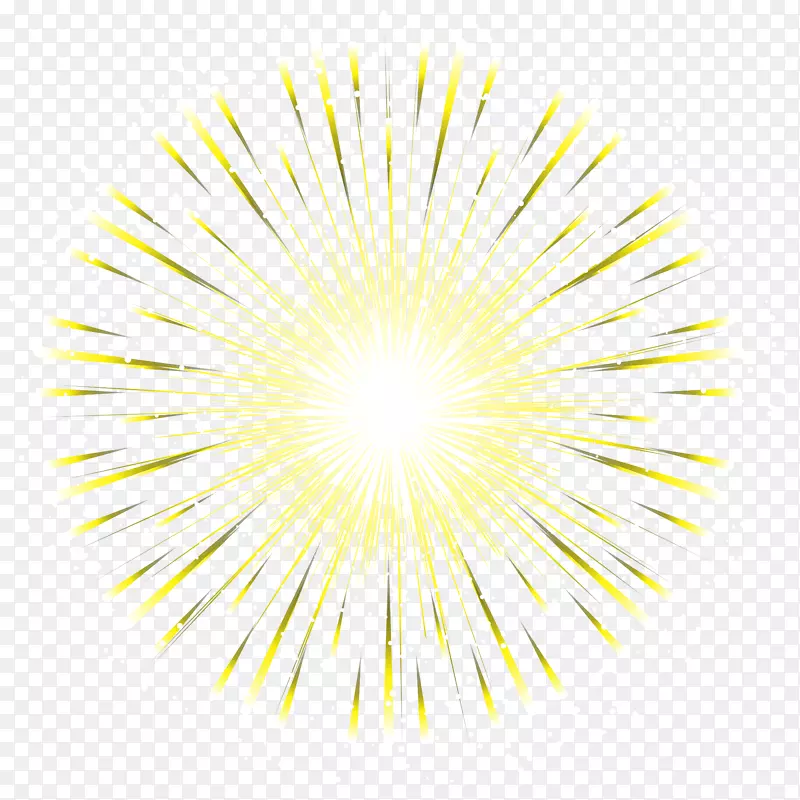 浅黄色花纹-黄色烟火透明PNG剪贴画图像