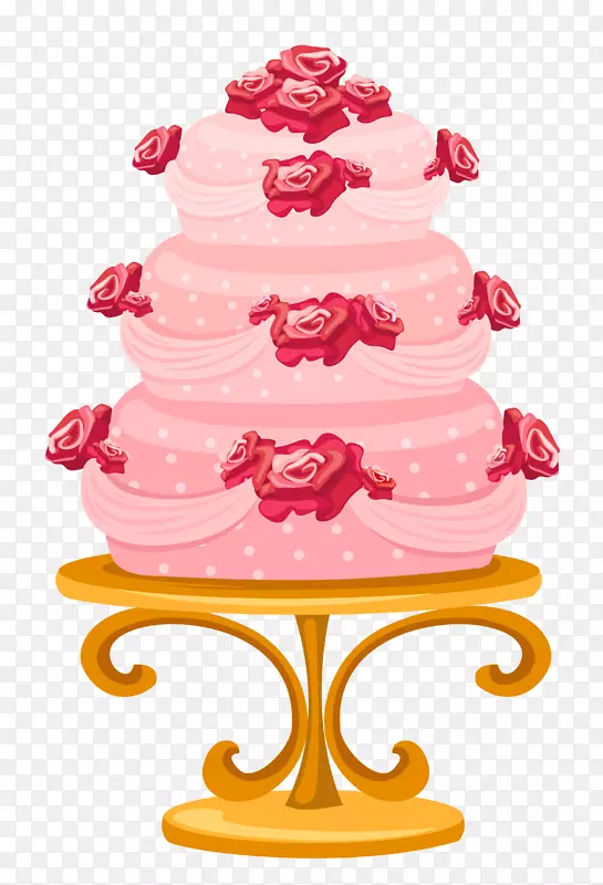 生日蛋糕结婚蛋糕纸杯蛋糕-玫瑰蛋糕PNG剪贴画