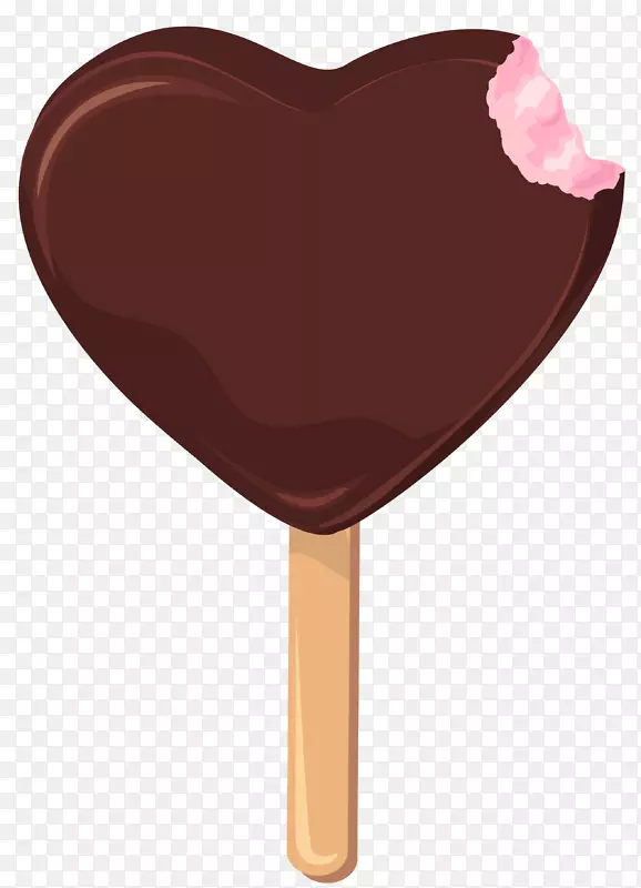 冰淇淋锥巧克力冰淇淋夹艺术-心冰淇淋棒
