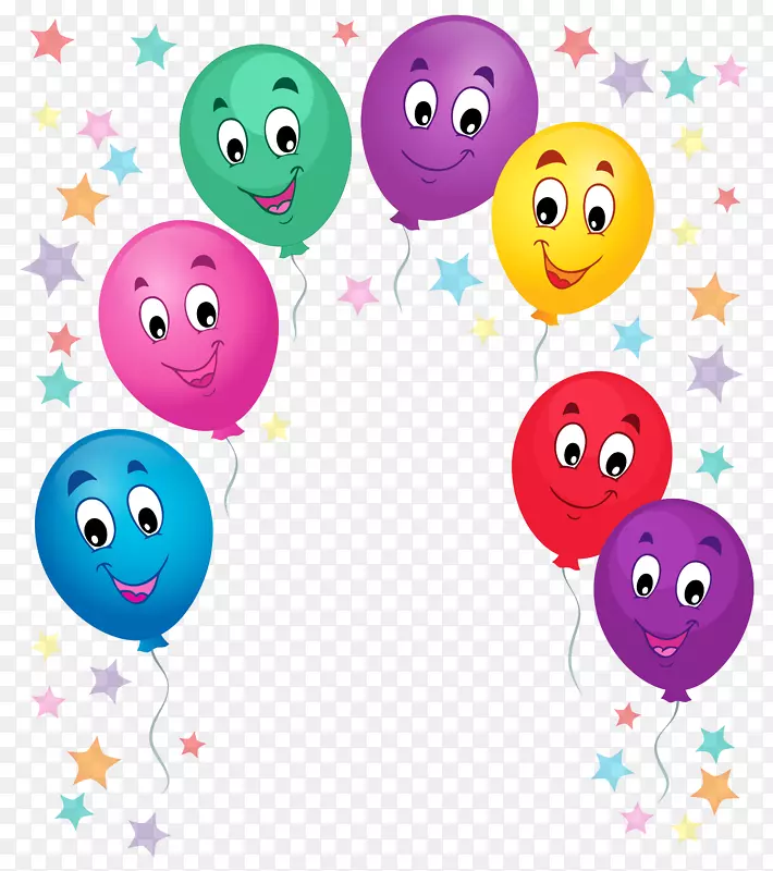 卡通生日蛋糕气球剪贴画-气球卡通装饰PNG剪贴画