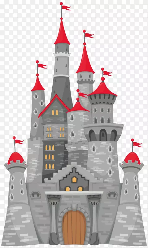 城堡剪贴画-灰色城堡PNG剪贴画