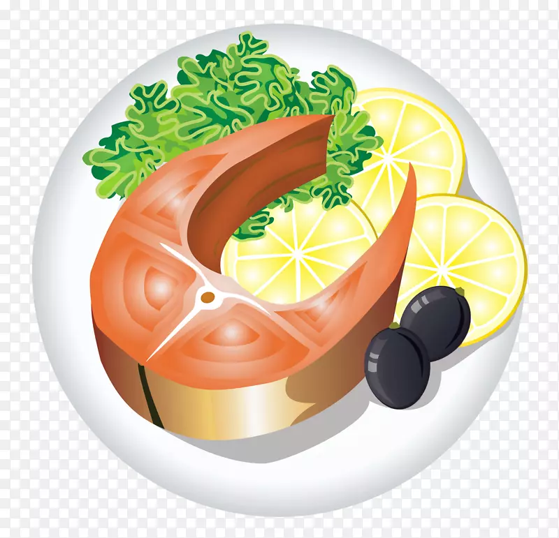 鱼和薯条海鲜鱼作为食物菜夹艺术.鱼菜带有柠檬片的图片