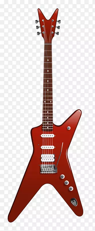 电吉他挡泥板连铸机-透明的现代红色吉他PNG剪贴器