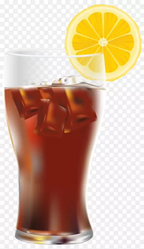 可口可乐软饮料配餐可乐加冰柠檬PNG透明剪贴画形象